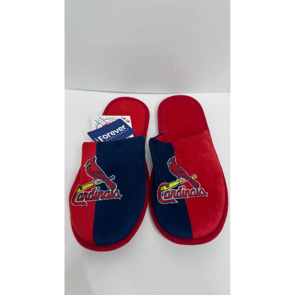 Forever Collectibles St Louis Cardinals MLB Mens Slippers Red Navy M 9-10